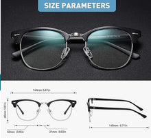 Load image into Gallery viewer, JETAKU  Blue Light Blocking Glasses Women/Men, Fashion Metals Out Looking, Long Rectangular  Eyeglasses
