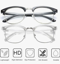 Load image into Gallery viewer, JETAKU  Blue Light Blocking Glasses Women/Men, Fashion Metals Out Looking, Long Rectangular  Eyeglasses
