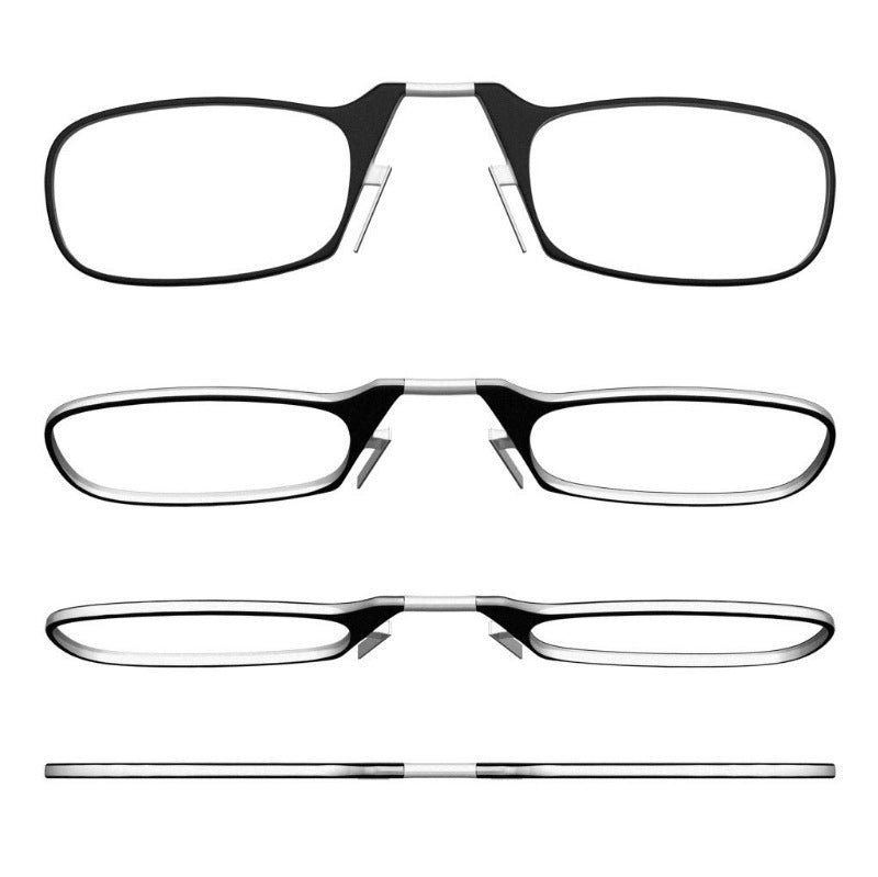 JETAKU Round Clip On Nose Glasses, Watching Rimless Glasses For Women /Men, Easy To Carry, Folding